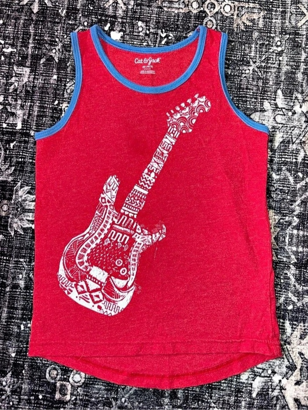 Cat & Jack Graphic Guitar Tee Size XS (4/5) Like New